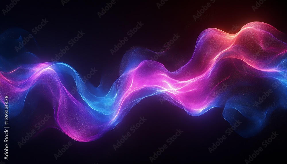 Poster Colorful Abstract Waves of Light Creating a Mesmerizing Artistic Background Design : Generative AI