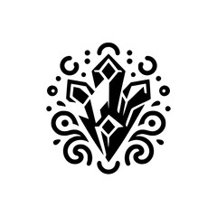 Geometric Crystal Logo with Ornamentation