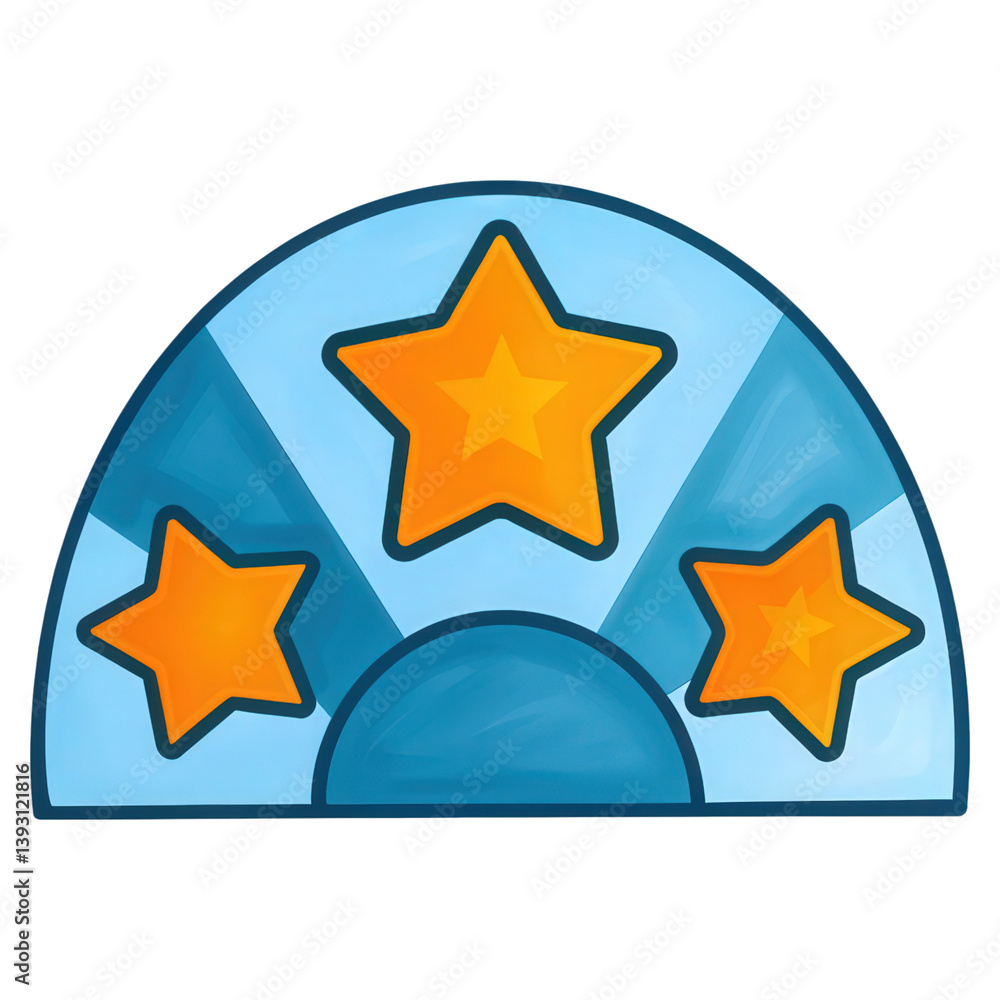Poster star rating system, a star review meter displaying average ratings for products or services in a vis