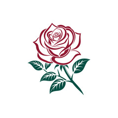  rose silhouette logo vector line art logo design