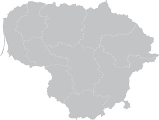 Lithuania Map – Vector Outline with Administrative Borders
