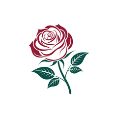  rose silhouette logo vector line art logo design