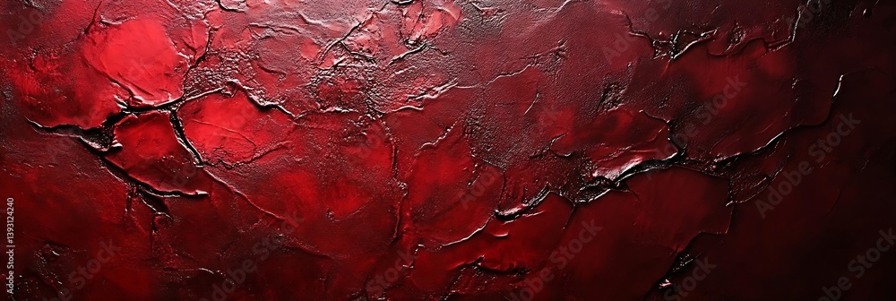 Poster dramatic red textured background high contrast abstract painting for modern art decor and design pro