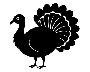 Turkey Silhouette Vector & Thanksgiving Bird SVG Clipart Design