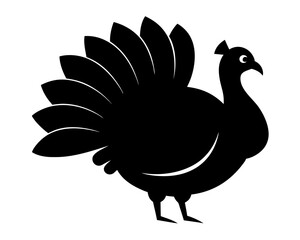 Turkey Silhouette Vector & Thanksgiving Bird SVG Clipart Design