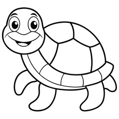  A turtle cartoon character illustration shows a cheerful reptile with a cute shell