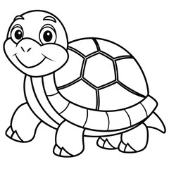 A turtle cartoon character illustration shows a cheerful reptile with a cute shell