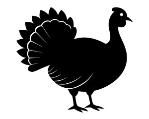 Turkey Silhouette Vector & Thanksgiving Bird SVG Clipart Design