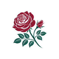  rose silhouette logo vector line art logo design