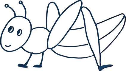 How to draw a Grasshopper for kids