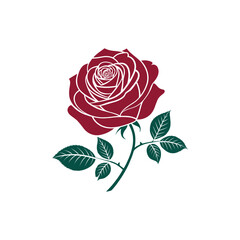  rose silhouette logo vector line art logo design