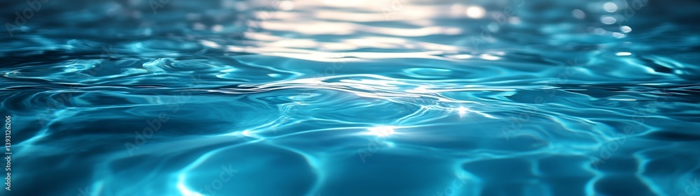 Poster crystal clear water surface captivating ripples and light reflections for refreshing and serene wate