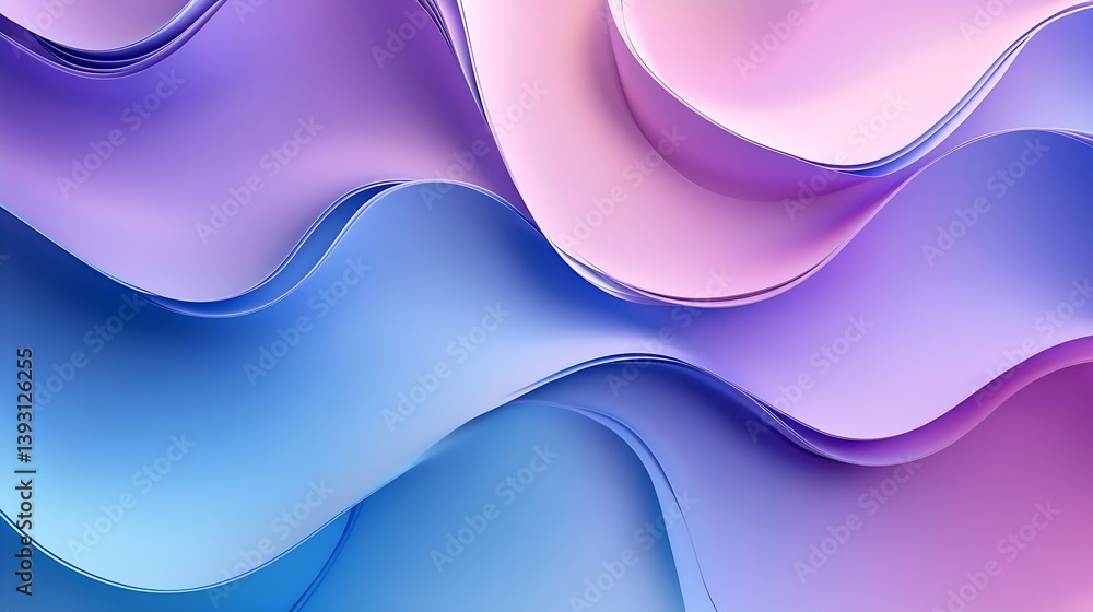 Poster abstract background with soft pastel waves in pink purple and blue for modern design and creative ar