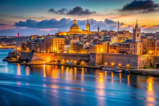 Breathtaking Panoramic View of Maltas Grand Harbour A Skyline Symphony of Birgu Bormla and Senglea