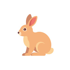 Cute bunny, isolated flat illustration in transparent background