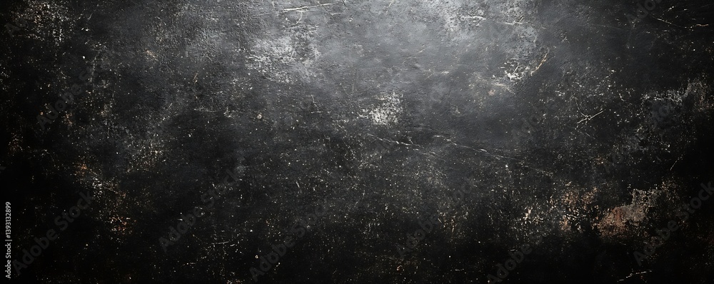 Poster Dark Grunge Texture Background Abstract Vintage Surface Dark Concrete Wall Black and Gray Distressed Pattern Scratches : Generative AI