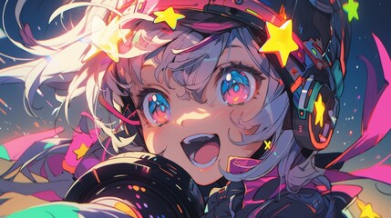 Vibrant Anime Girl: A Burst of Joy and Color