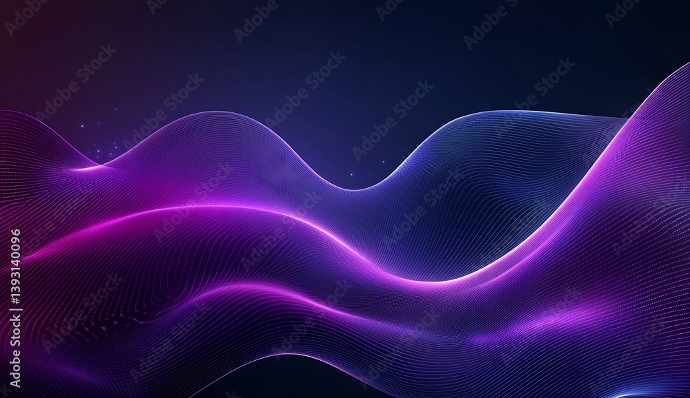 Fototapete Dynamic waves in a sleek design of colorful lines creating an elegant abstract background : Generative AI