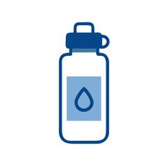 Fototapeta premium Minimal Icon of a Water Bottle with Drop Symbol 