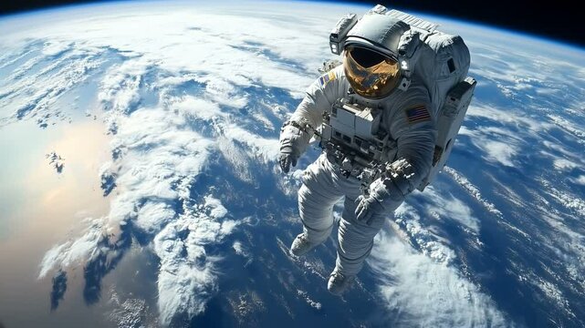 An Astronaut Conveniently Floating in Space While Observing the Beautiful Earth Absolutely Stunning Views