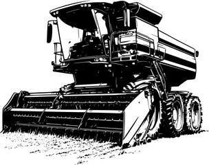 Combine harvester, Agricultural vehicle vector design, Combine harvester, Agricultural vehicle vector illustration