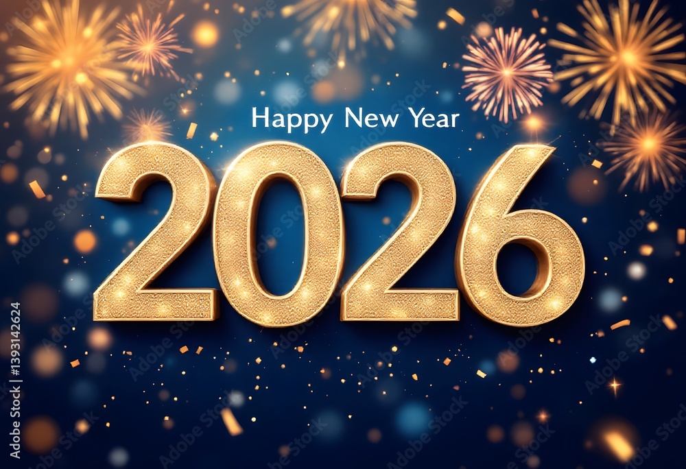 Aufkleber dazzling fireworks display ushers in the happy new year 2026 celebration
