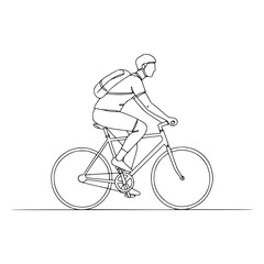 Fototapeta premium Bicycle Ride | Person riding a bike, side view