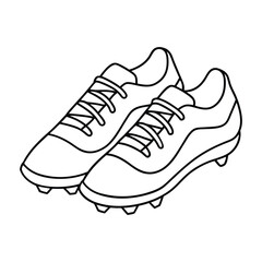 Minimalist Soccer Cleats Outline Vector Illustration for Sports and Footwear Themes