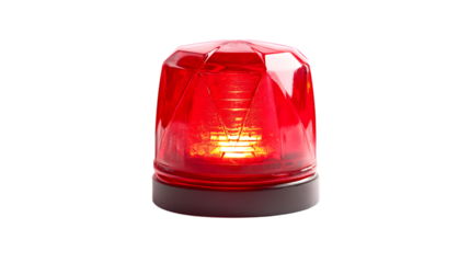 Red beacon on white background
