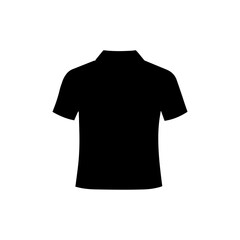 Illustration of a black polo shirt with short sleeves and a collar on a white background shade design