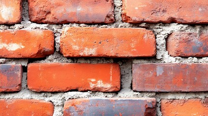 A close up photograph of a red brick wall structure