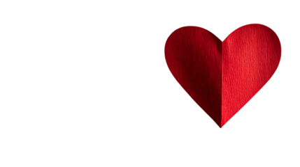 Red heart paper on a white background