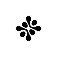 Abstract Black and White Logo, Fluid Shapes, Modern Design