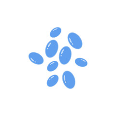 Saccharomyces boulardii colony. Probiotic, beneficial bacterias for human health and beauty. Vector illustration.