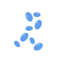 Saccharomyces boulardii colony. Probiotic, beneficial bacterias for human health and beauty. Vector illustration.