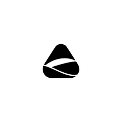 Minimalist Abstract Logo Design: Black Triangle with White Curve