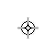 Minimalist Target Icon, Black and White Design on a Light Background