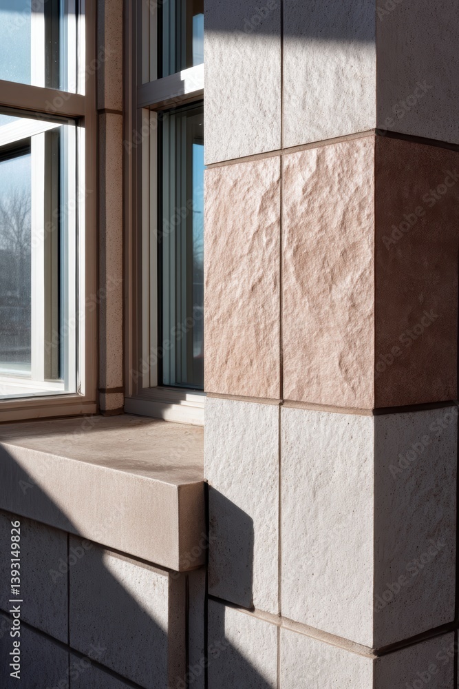 Aufkleber complex interplay of light and shadow on an abstract architectural form - geometric interior archite