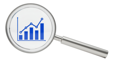 Isolated Magnifying Glass with Graph