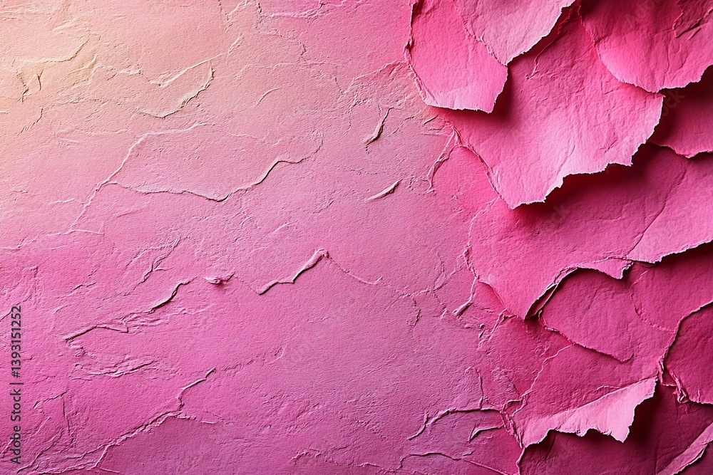 Aufkleber Pink Wall Texture Abstract Background of Layered Pink Paper with a Rough and Artistic Feel for Design : Generative AI