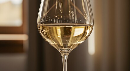  Elegant Glass of White Wine Close-Up