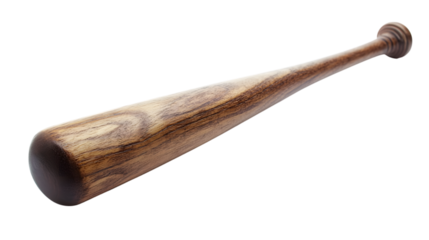 Wooden baseball bat on a white background