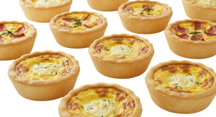 Delicious golden brown mini tart desserts with creamy filling perfect for events