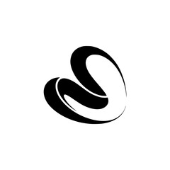Fototapeta premium Abstract Black and White Swirl Logo, Modern Design