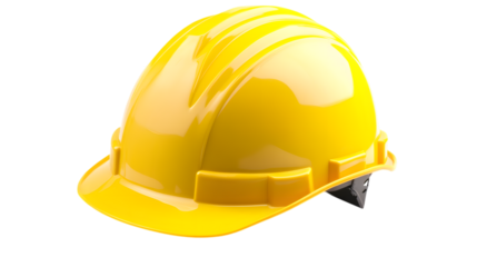Yellow safety hard hat on a white background