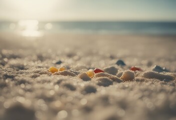 a sunny day cheerful beach empty landscape tropical holiday peaceful sky beautiful solitude blue island vacation sand summer no people sun seascape sea background relax paint illustration travel