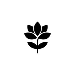 Minimalist Floral Icon: Black Lotus on White Background