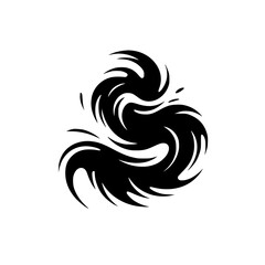 Abstract Swirls Logo, Black and White Design for Brand Identity