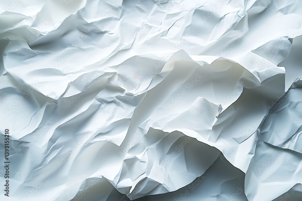 Poster crumpled white paper texture background abstract detail of wrinkled surface clean and minimalist sty