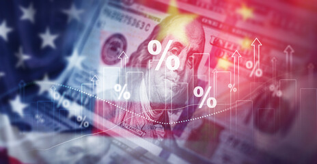 Trade war policy  with China.United States tariffs government import tariff China,to increase the American economy.Industrial Tariffs growth.Import Trade Tariffs increase.